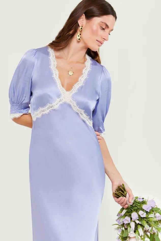 Rixo Dresses Women Annina Midi Dress Slate Blue