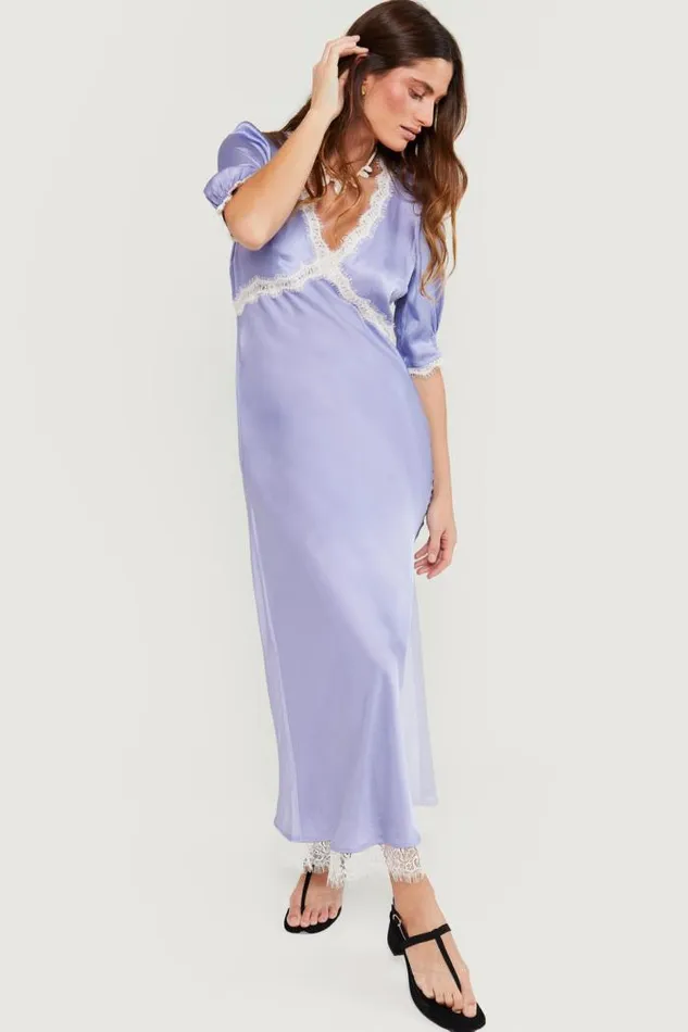 Rixo Dresses Women Annina Midi Dress Slate Blue