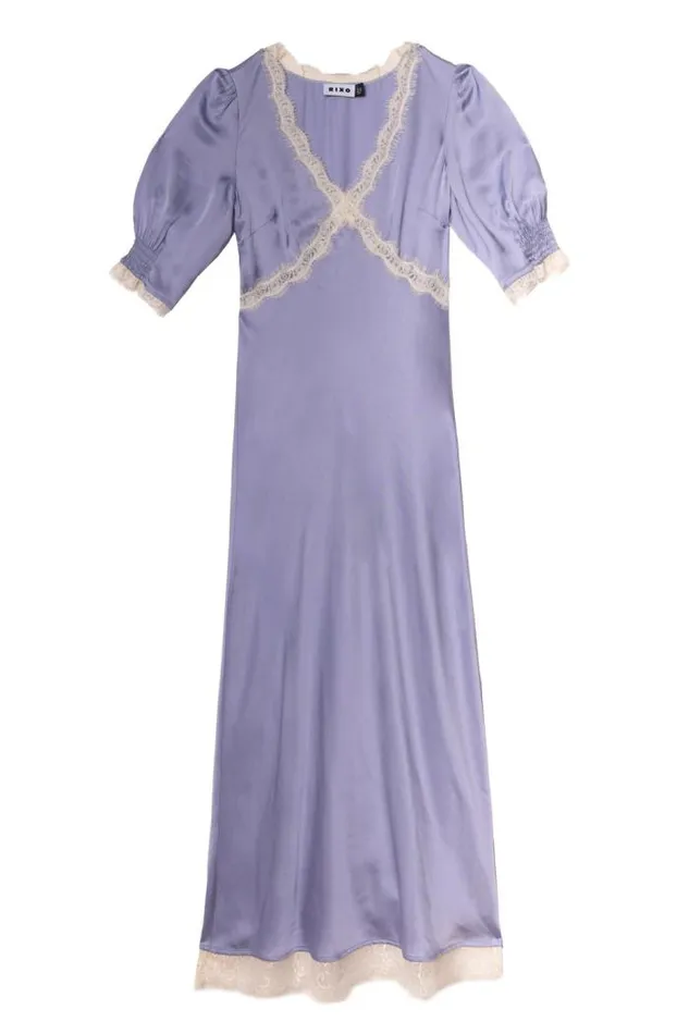 Rixo Dresses Women Annina Midi Dress Slate Blue