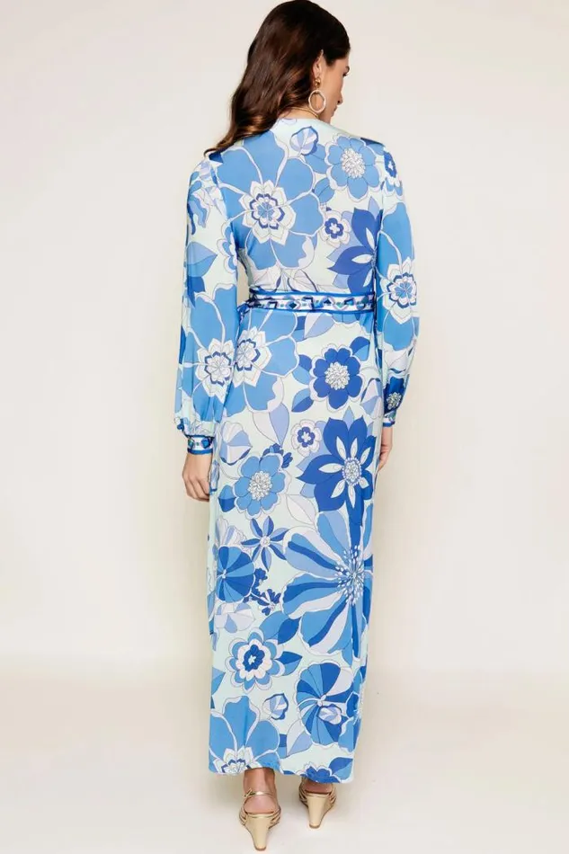 Rixo Dresses Women Annora Jersey Wrap Dress Miami Floral Mint