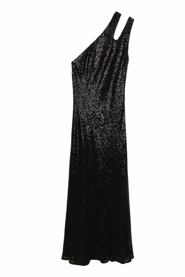 Rixo Dresses Women Avena Midi Dress Black Sequin