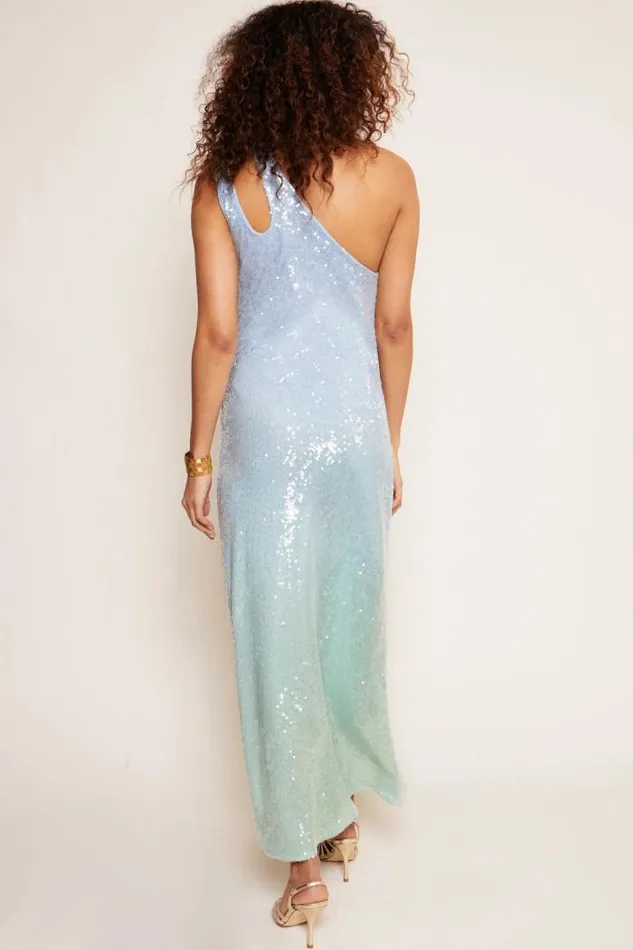 Rixo Dresses Women Avena Midi Dress Ombre Sky