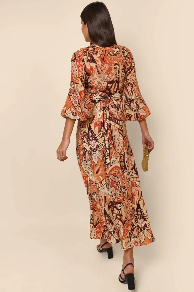 Rixo Dresses Women Ayla Midi Dress Grace Paisley Canyon