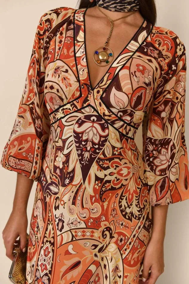 Rixo Dresses Women Ayla Midi Dress Grace Paisley Canyon