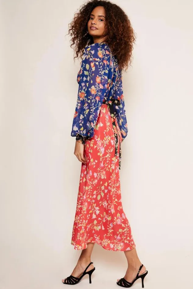 Rixo Dresses Women Ayla Midi Dress Waterblossom Multi Mix