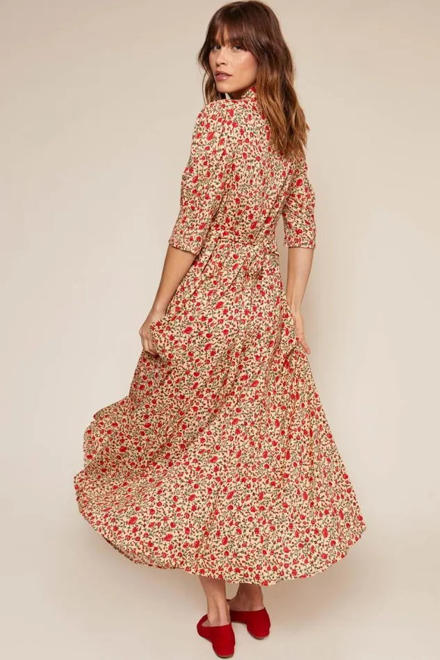 Rixo Dresses Women Bloom Shirt Dress Ditsy Trail Cream