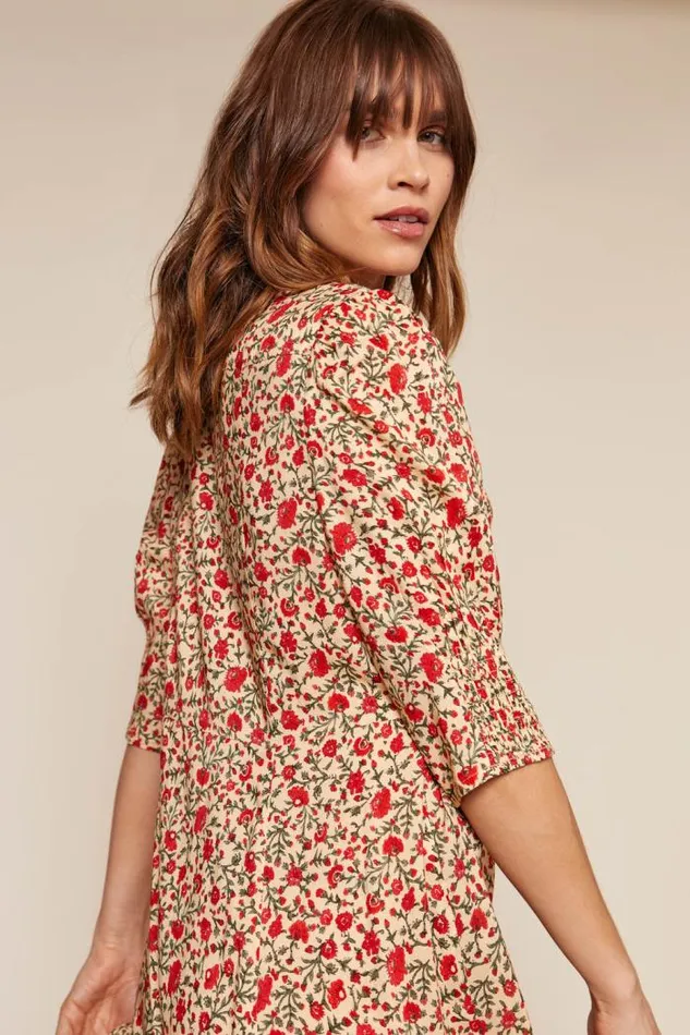 Rixo Dresses Women Bloom Shirt Dress Ditsy Trail Cream