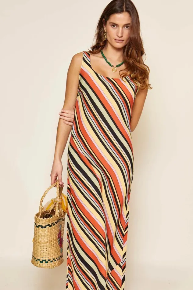 Rixo Dresses Women Bondi Midi Dress Sorento Stripe Multi