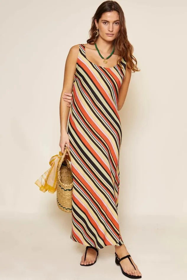 Rixo Dresses Women Bondi Midi Dress Sorento Stripe Multi