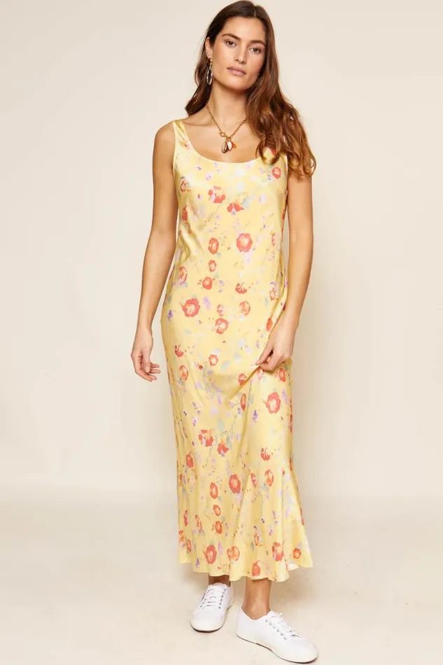 Rixo Dresses Women Bondi Midi Dress Waterblossom Yellow