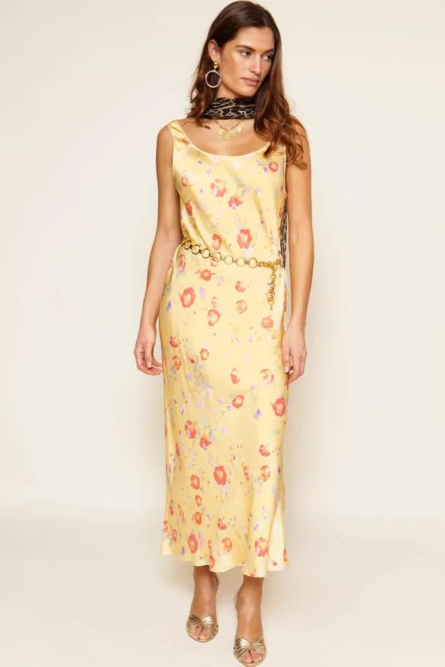 Rixo Dresses Women Bondi Midi Dress Waterblossom Yellow