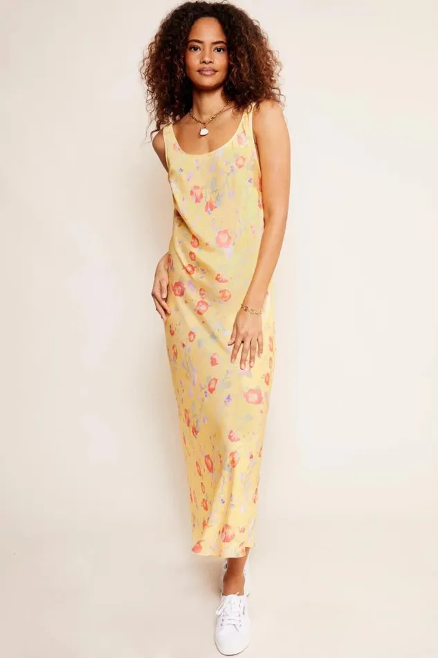 Rixo Dresses Women Bondi Midi Dress Waterblossom Yellow