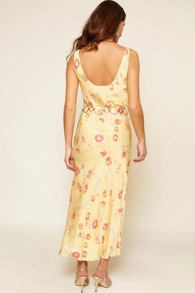 Rixo Dresses Women Bondi Midi Dress Waterblossom Yellow