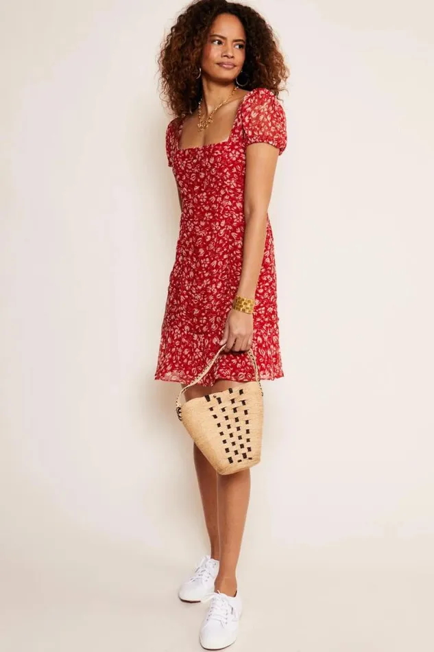 Rixo Dresses Women Bowie Mini Dress Amelie Floral Red