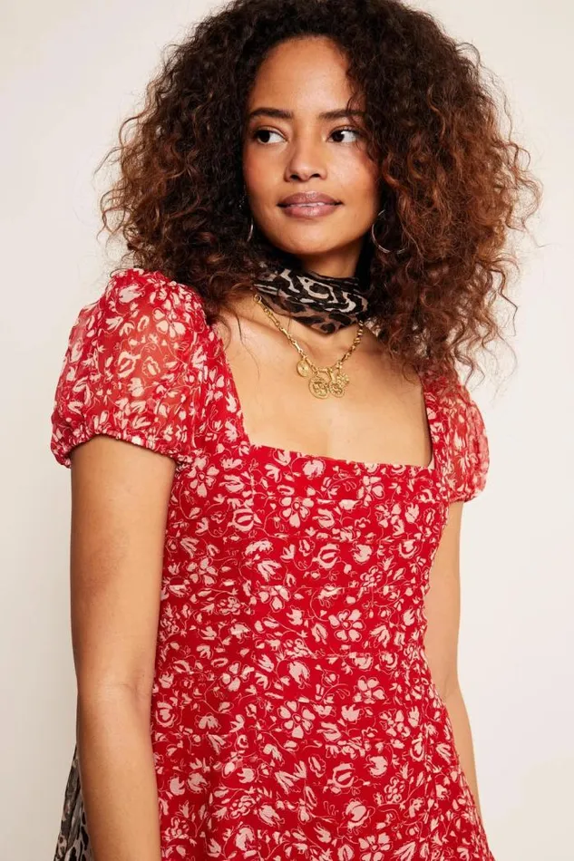 Rixo Dresses Women Bowie Mini Dress Amelie Floral Red