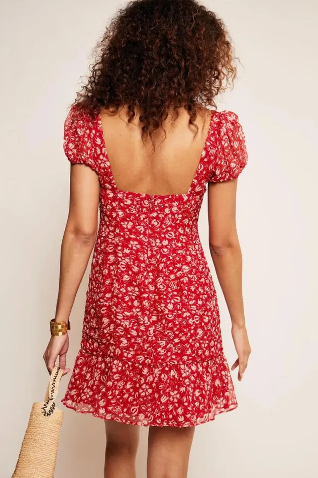 Rixo Dresses Women Bowie Mini Dress Amelie Floral Red