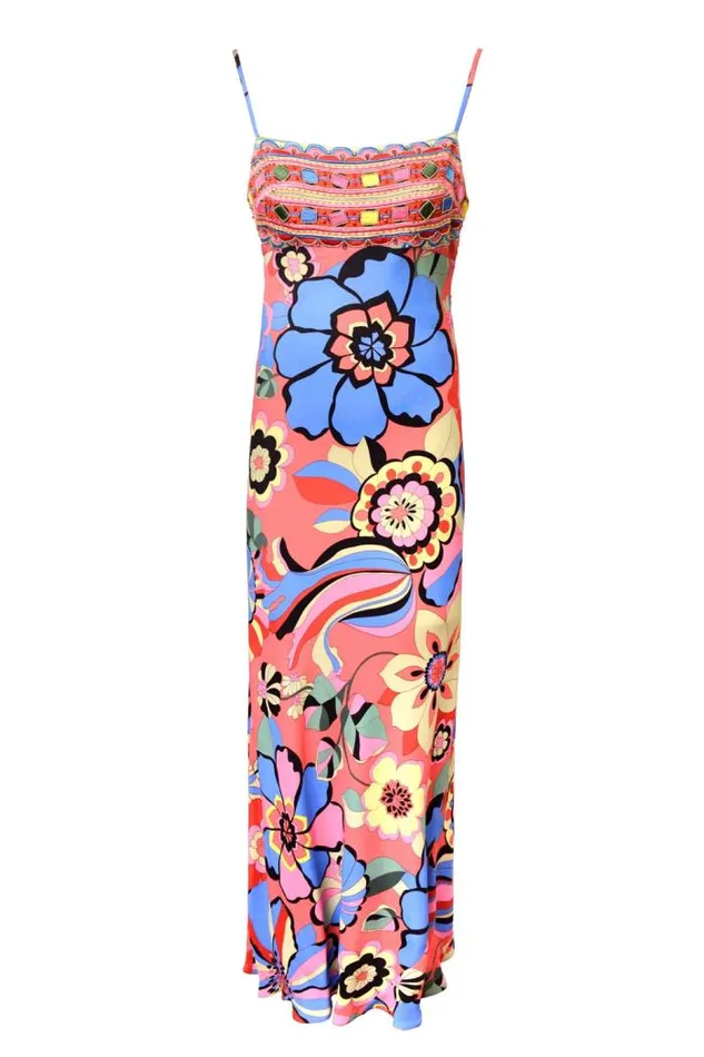 Rixo Dresses Women Brandon Midi Dress Miami Floral Tangerine