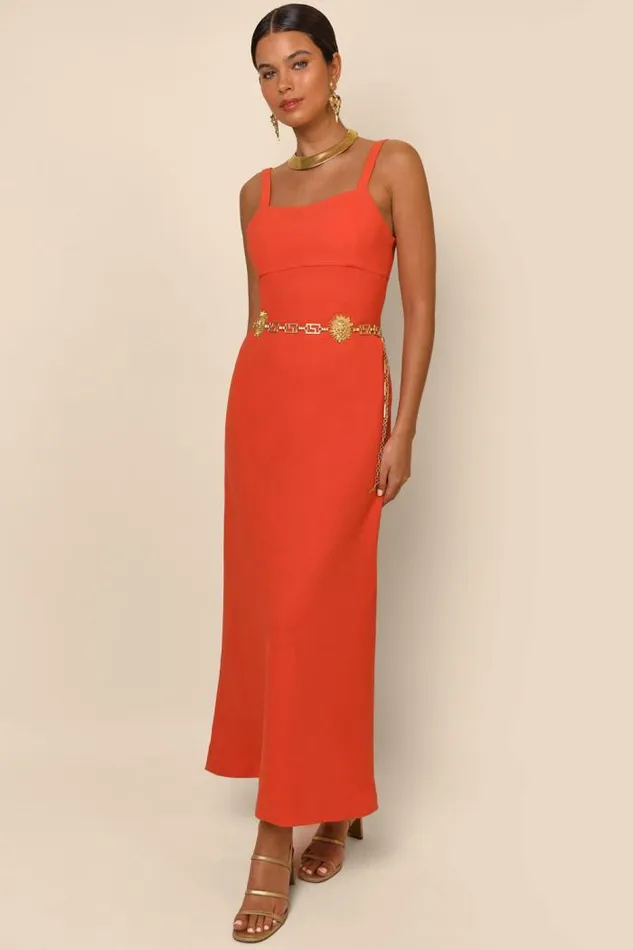 Rixo Dresses Women Brennan Midi Dress Red