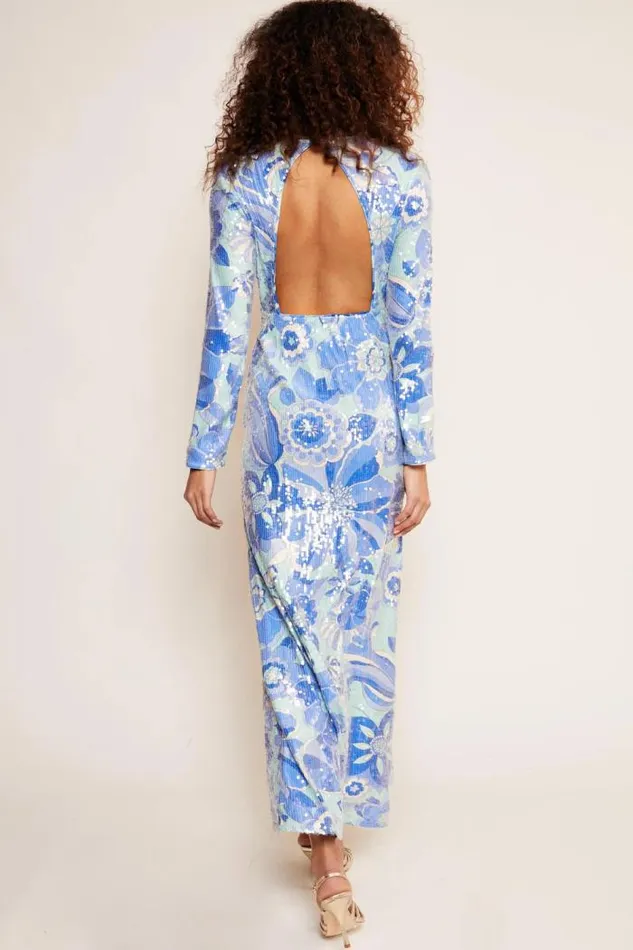 Rixo Dresses Women Cairo Backless Gown Miami Floral Mint