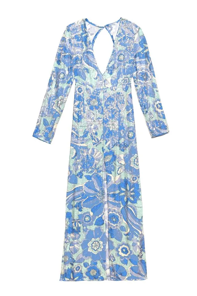 Rixo Dresses Women Cairo Backless Gown Miami Floral Mint
