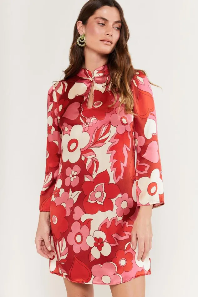 Rixo Dresses Women Calla Mini Dress Sweetheart Floral Pink