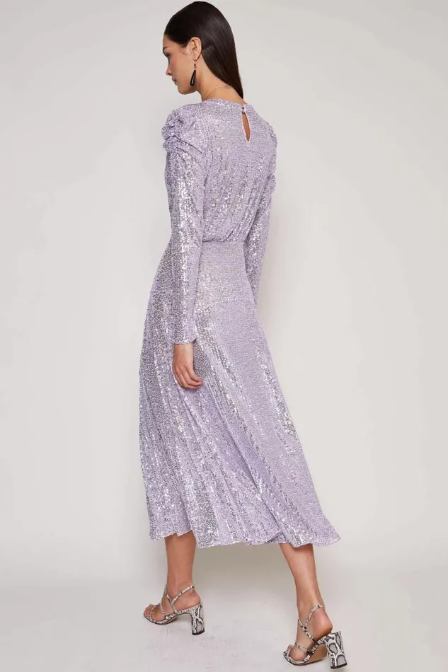 Rixo Dresses Women Cerise Midi Dress Embellishment Lilac
