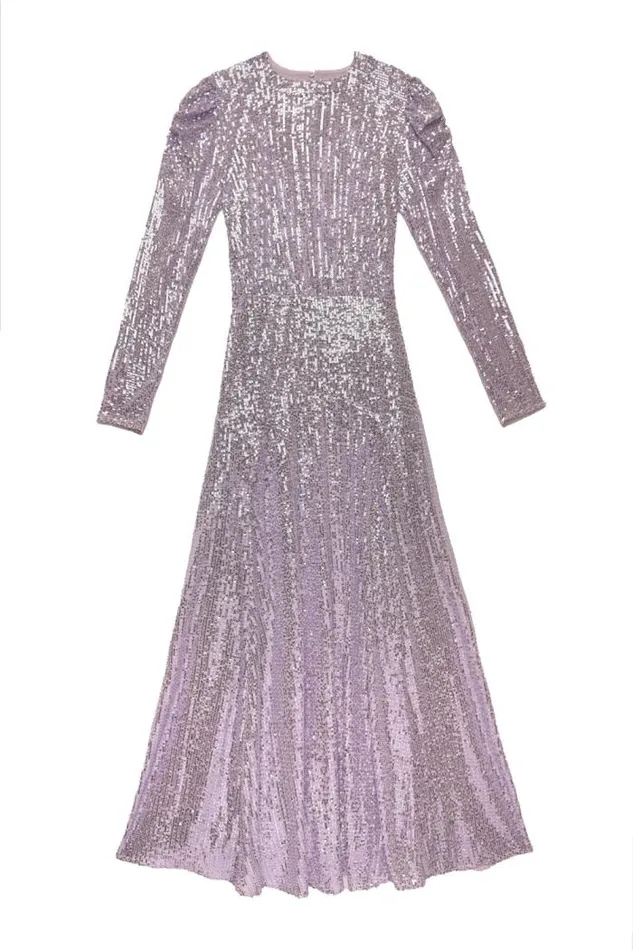 Rixo Dresses Women Cerise Midi Dress Embellishment Lilac