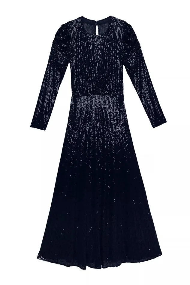 Rixo Dresses Women Cerise Midi Dress Embellishment Navy