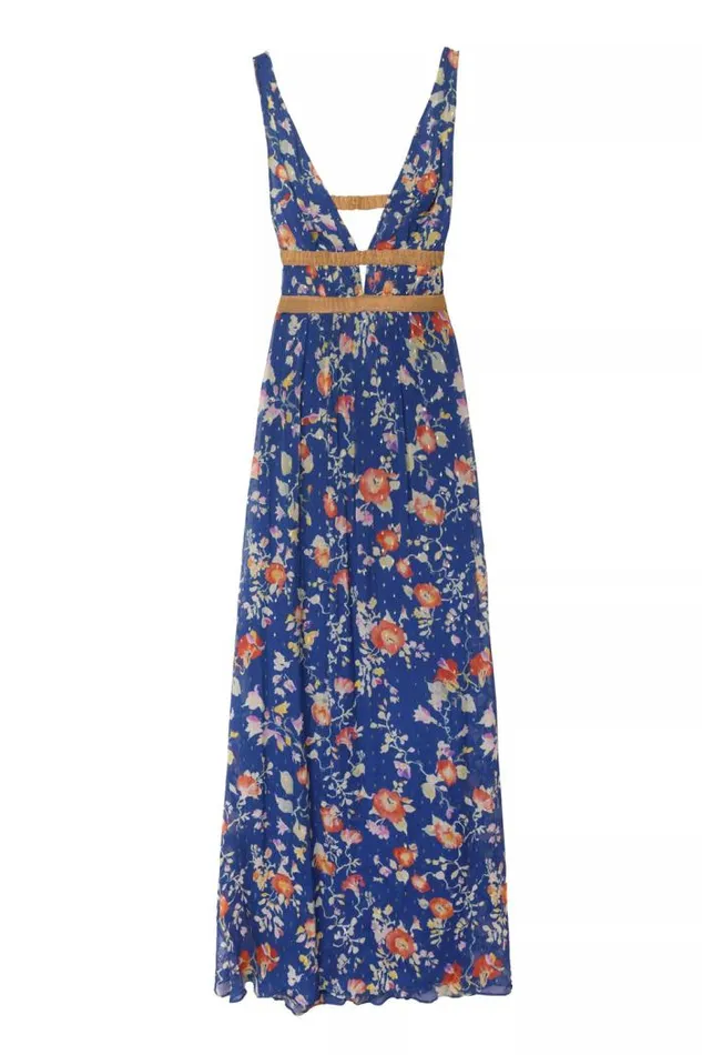 Rixo Dresses Women Charlotte Maxi Dress Waterblossom Indigo