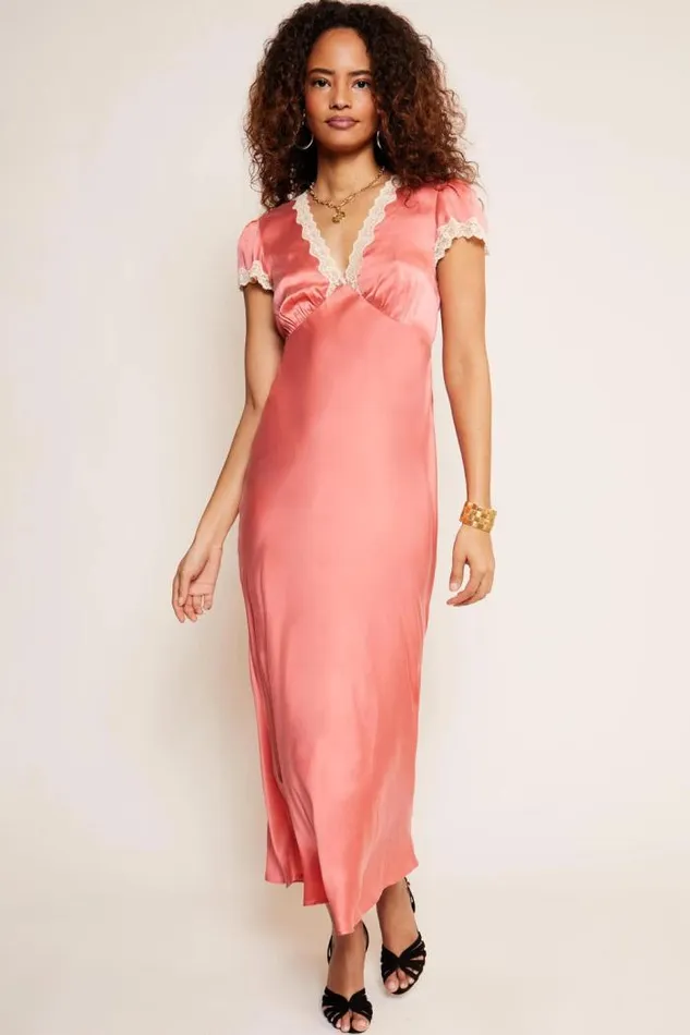 Rixo Dresses Women Clarice Midi Dress Coral