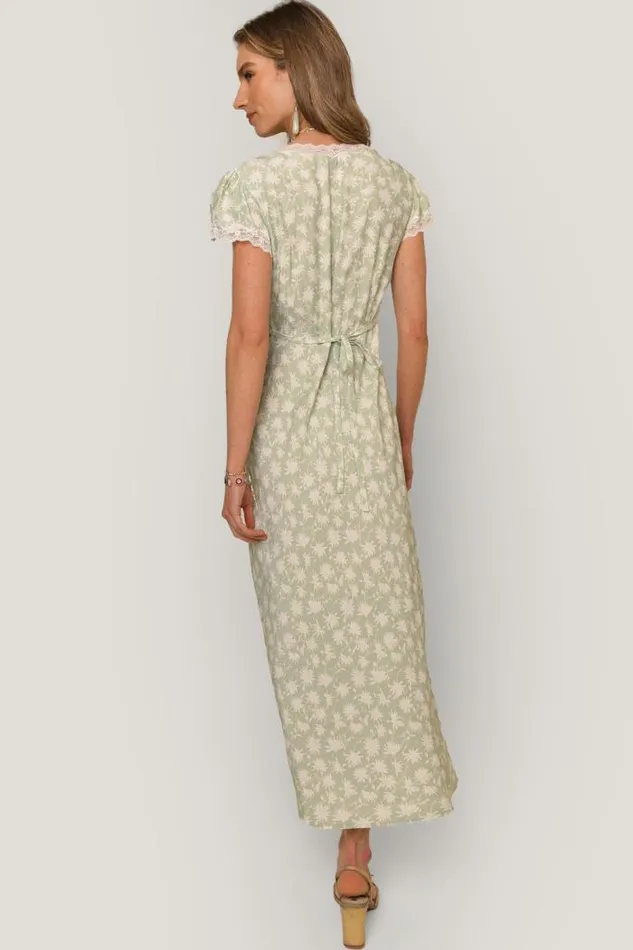 Rixo Dresses Women Clarice Midi Dress Vintage Daisy Green