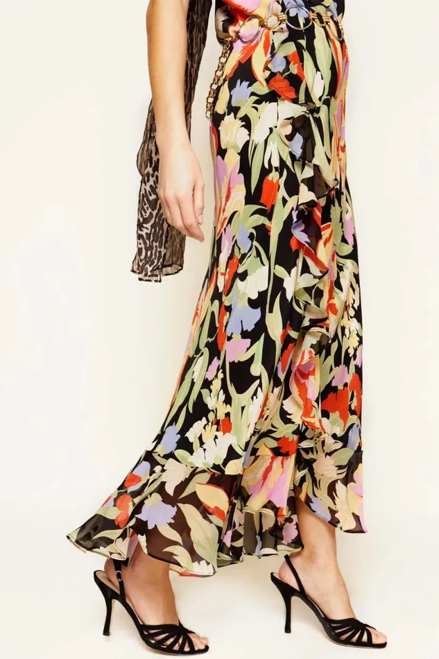 Rixo Dresses Women Clementina Silk Dress Cece Floral Black
