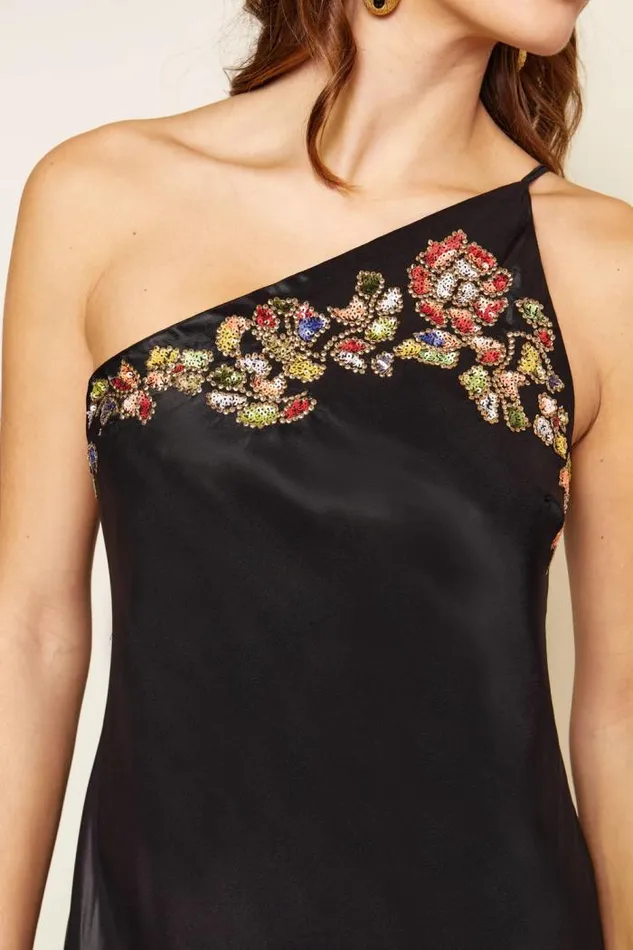 Rixo Dresses Women Doutzen Embellished Gown Waterblossom Embellishment Black