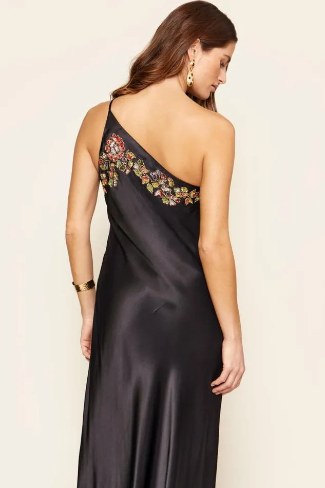 Rixo Dresses Women Doutzen Embellished Gown Waterblossom Embellishment Black