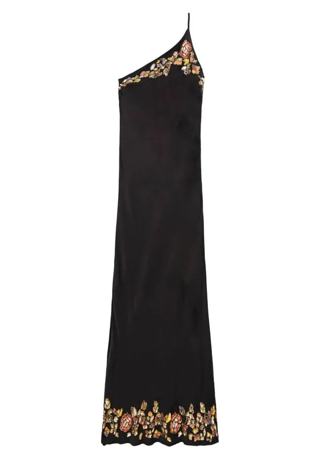 Rixo Dresses Women Doutzen Embellished Gown Waterblossom Embellishment Black