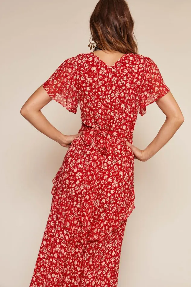 Rixo Dresses Women Evie Midi Dress Amelie Floral Red