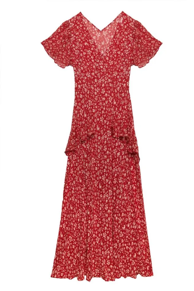 Rixo Dresses Women Evie Midi Dress Amelie Floral Red