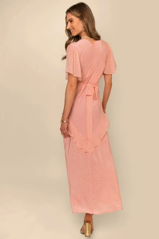 Rixo Dresses Women Evie Silk Midi Dress Spot Pink