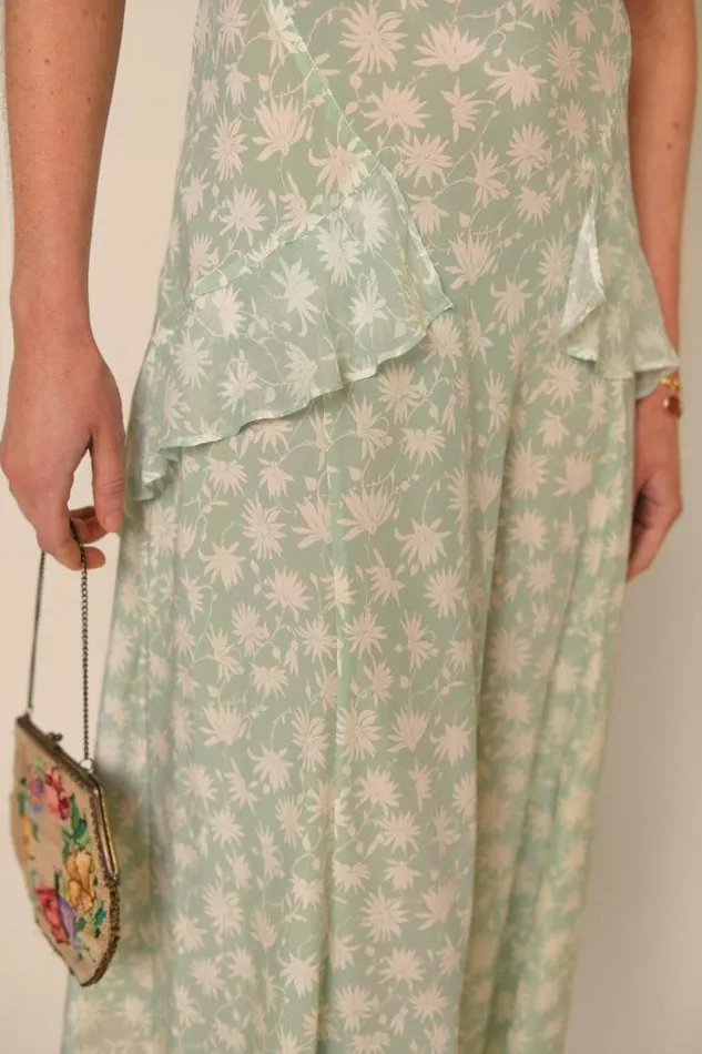 Rixo Dresses Women Evie Silk Midi Dress Vintage Daisy Green