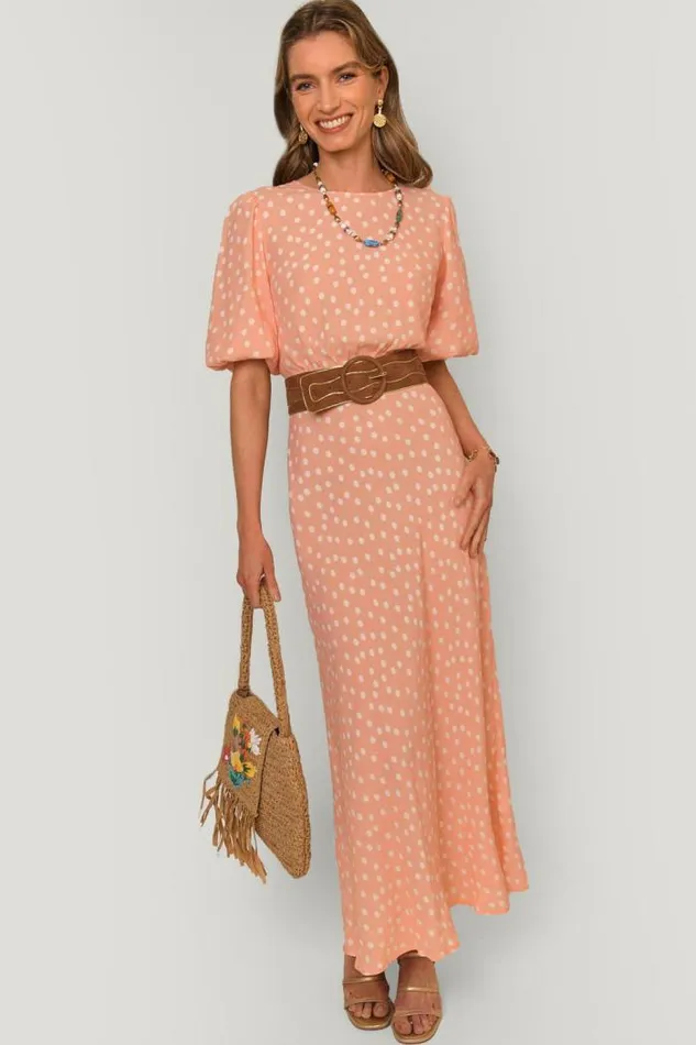 Rixo Dresses Women Flavia Midi Dress Marilyn Spot Pink