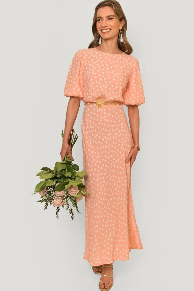 Rixo Dresses Women Flavia Midi Dress Marilyn Spot Pink