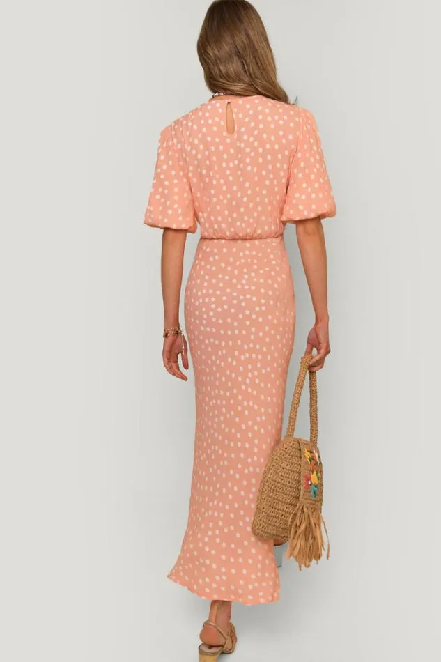 Rixo Dresses Women Flavia Midi Dress Marilyn Spot Pink