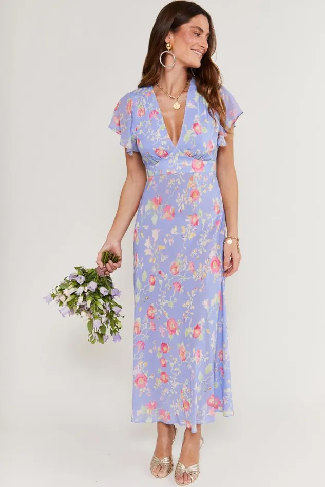 Rixo Dresses Women Florida Midi Dress Waterblossom Provence