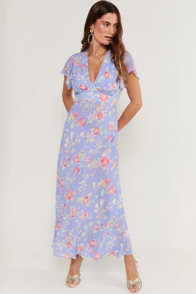 Rixo Dresses Women Florida Midi Dress Waterblossom Provence