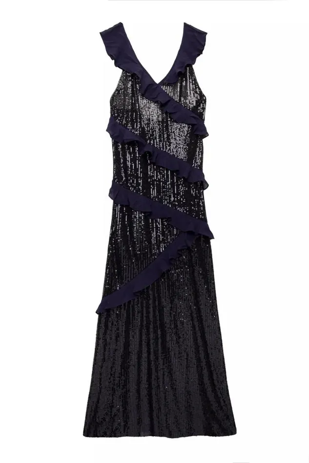 Rixo Dresses Women Gail Backless Midi Dress Embellishment Navy