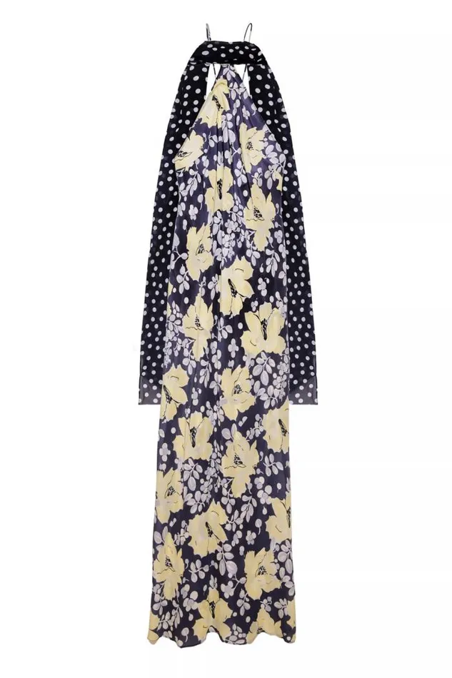 Rixo Dresses Women Hayley Silk Midi Dress Umbrella Floral Navy Mix