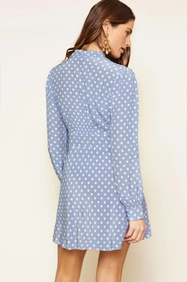 Rixo Dresses Women Hebe Silk Mini Dress Runway Spot Cornflower