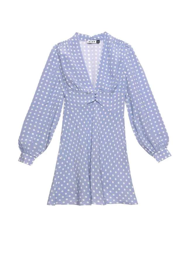 Rixo Dresses Women Hebe Silk Mini Dress Runway Spot Cornflower