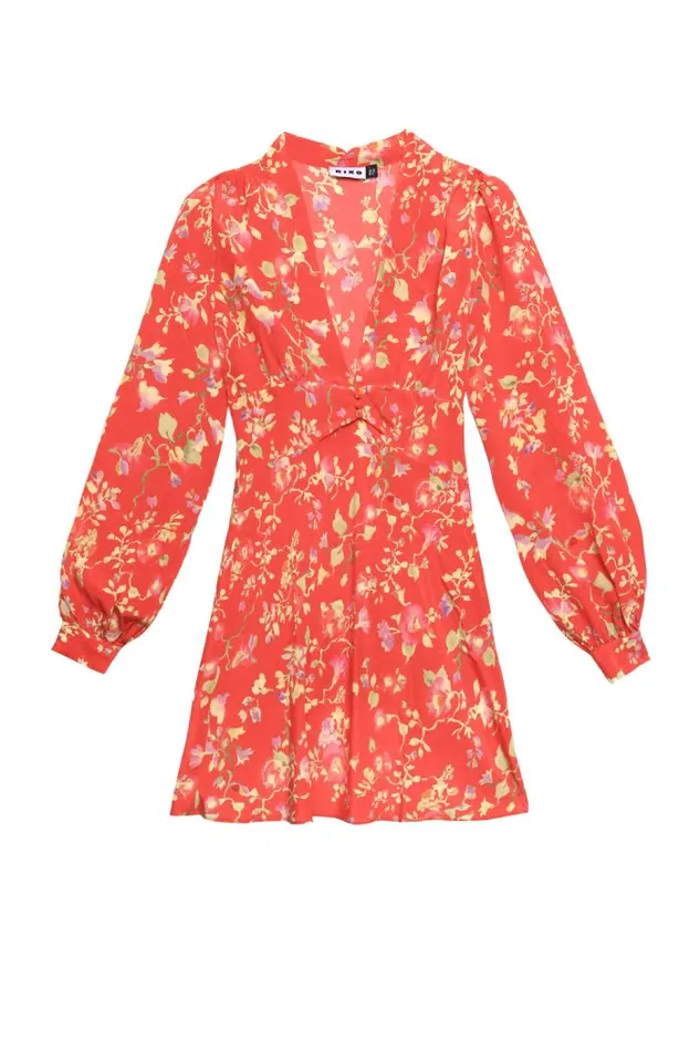 Rixo Dresses Women Hebe Silk Mini Dress Waterblossom Red