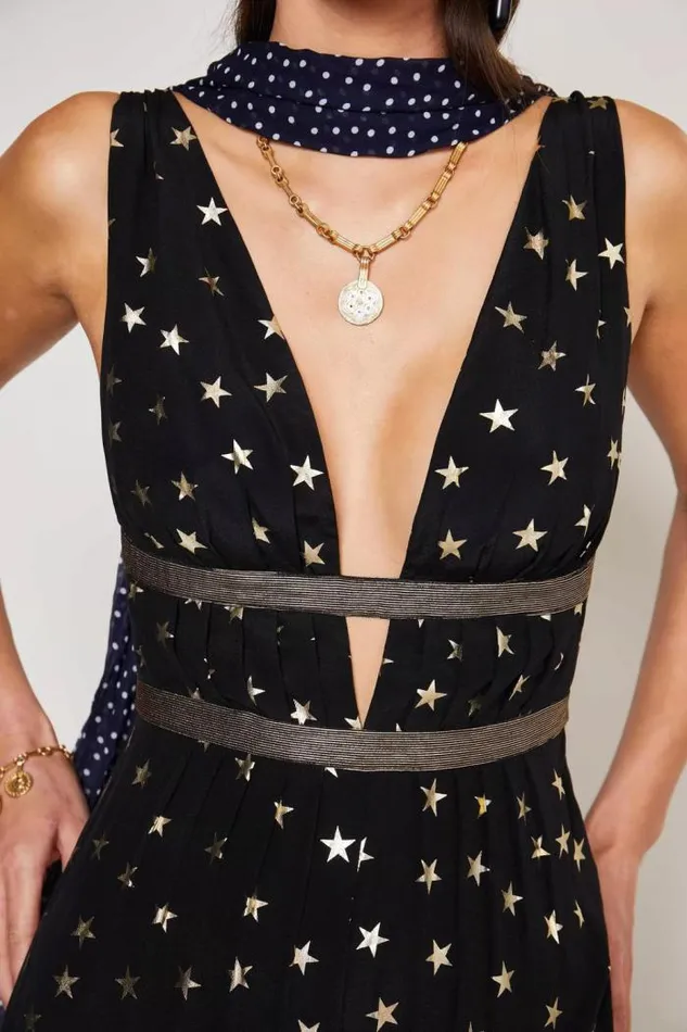 Rixo Dresses Women Hollywood Jumpsuit Mini Star Black Gold